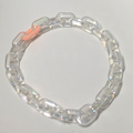 Iridescent Chain Link Bracelet – Clear with Peach Accent (Recycled Acrylic)