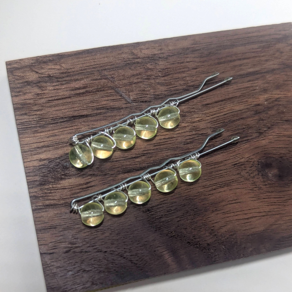 UV Reactive Uranium Glass Bobby Pins – Glowing 2" Hair Pins (Set of 2)