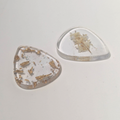 Pressed Elderflower Resin Guitar Picks – Clear Tri-Cut Set with Gold Flakes