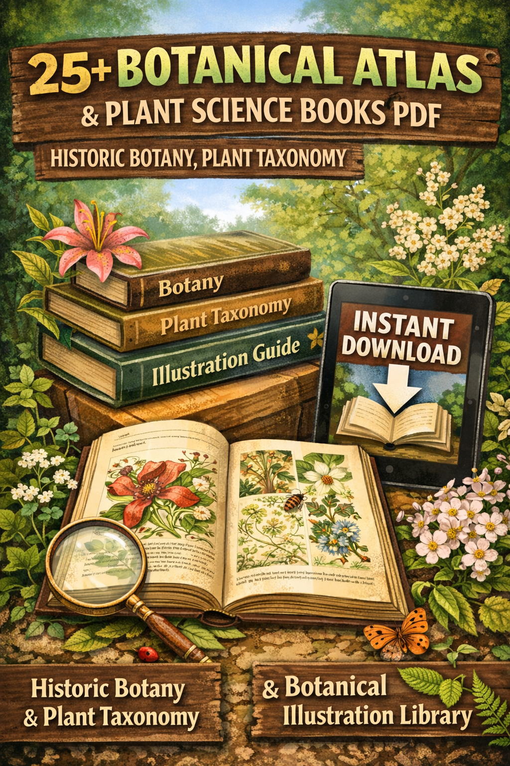 25+ Botanical Atlas & Plant Science Books PDF | Historic Botany, Plant Taxonomy & Botanical Illustration Library | Instant Download
