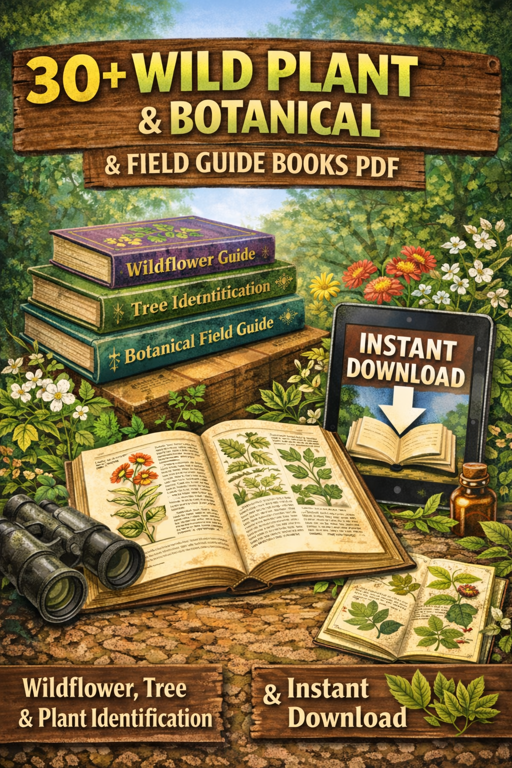 30+ Wild Plant & Botanical Field Guide Books PDF | Wildflower, Tree & Plant Identification Library | Instant Download
