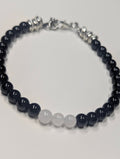 Shadow & Moonlight Black and White Glass Bead Bracelet
