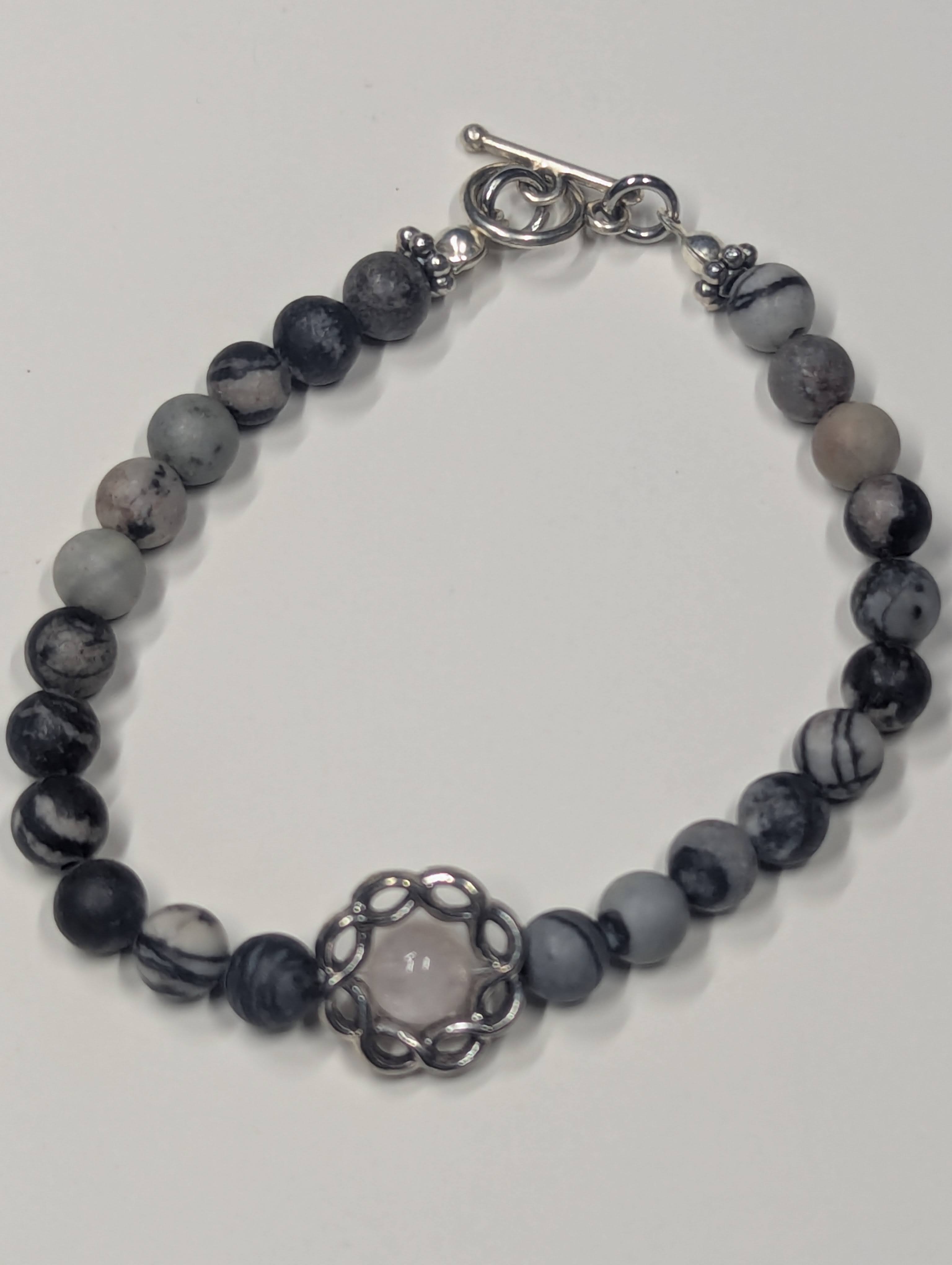Mapstone & Rose Quartz Sacred Grounding Bracelet