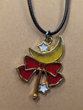 Celestial Wand Moon & Star Leather Necklace
