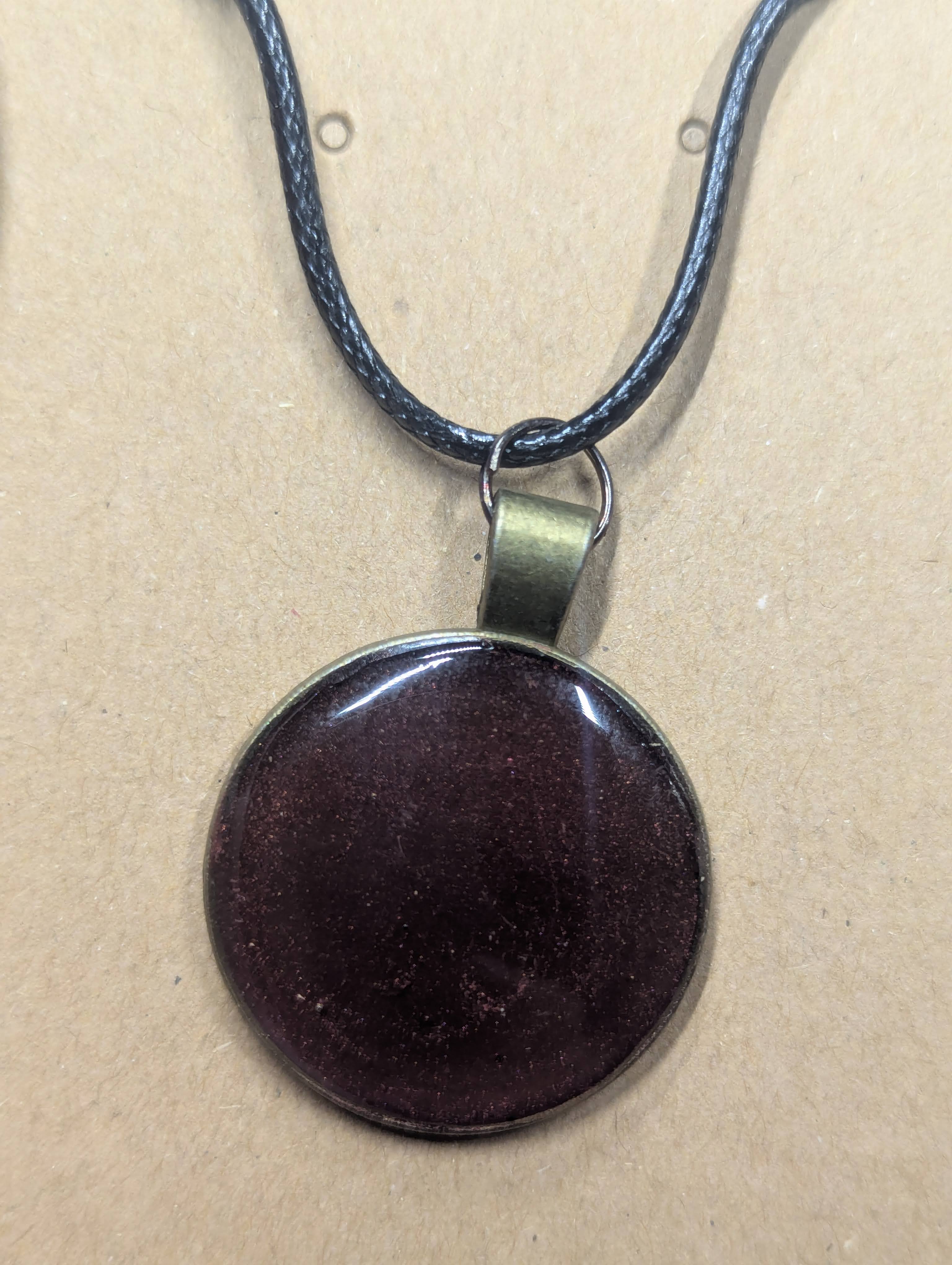 Emberglow Color‑Shift Resin Pendant on Leather Cord
