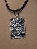 “Strength” Tarot Card Necklace on Leather Cord