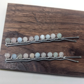 Morganite Gemstone Bobby Pins – Extra Long 2.5" Hair Pins (Set of 2)