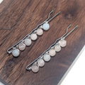 Morganite Gemstone Bobby Pins – Wire Wrapped 2" Hair Pins (Set of 2)