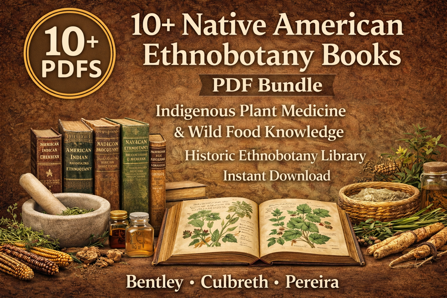 10+ Native American Ethnobotany Books PDF Bundle | Indigenous Plant Medicine & Wild Food Knowledge | Historic Ethnobotany Library | Instant Download