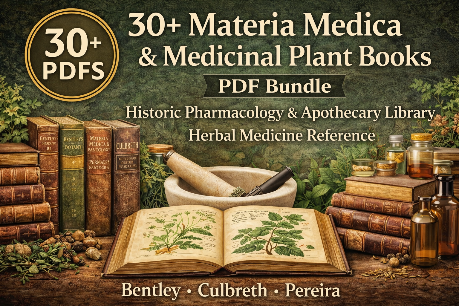30+ Materia Medica & Medicinal Plant Books PDF | Historic Pharmacology & Apothecary Library | Herbal Medicine Reference