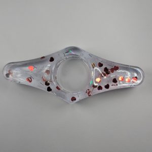 Clear Resin Page Holder with Red Hearts & Holographic Sparkles