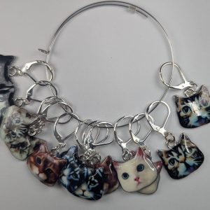Cat Face Stitch Marker Set – 10 Piece