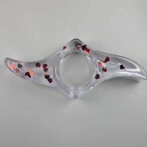 Clear Resin Page Holder with Red Heart Confetti – Valentine Edition