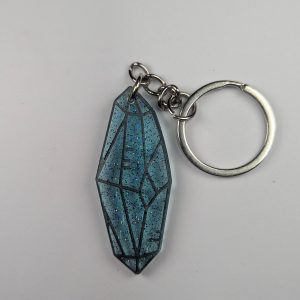 Blue Crystal Shimmer Resin Keychain