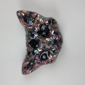 Glitter Multi-Color Cat Magnet – Textured Resin