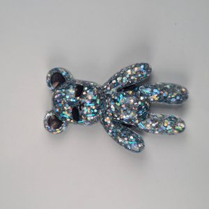 Glitter Bear Magnet – Silver Blue Sparkle
