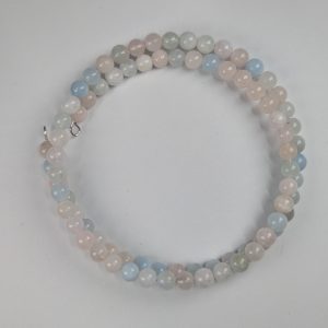 Morganite Bead Bracelet – Pastel Multicolor (Style 2)