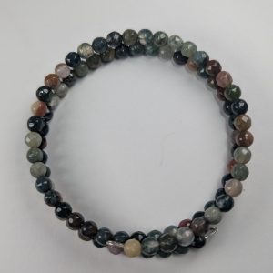 Indian Agate Bead Bracelet – Deep Earthy Tones